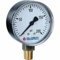 Wika Instrument Global Industrial„¢ 2-1/2" Pressure Gauge, 200 PSI, 1/4" NPT LM, Steel 52925624